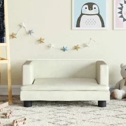 Kinderbank 60x40x30 cm fluweel crèmekleurig>vidaXL Discount