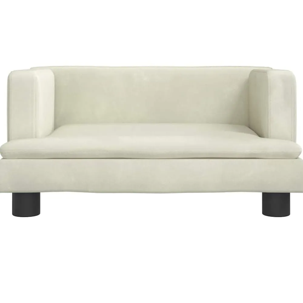 Kinderbank 60x40x30 cm fluweel crèmekleurig>vidaXL Discount