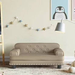 Meubelen Voor Baby'S & Peuters*vidaXL Kinderbank 70x45x30 cm kunstleer kleurig Cappuccino