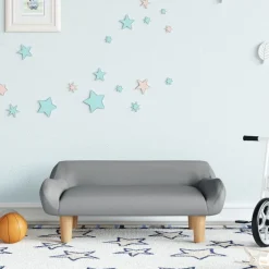 Meubelen Voor Baby'S & Peuters*vidaXL Kinderbank 70x40x24 cm stof Lichtgrijs