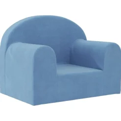 Meubelen Voor Baby'S & Peuters*vidaXL Kinderbank zacht pluche Blauw