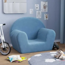 Meubelen Voor Baby'S & Peuters*vidaXL Kinderbank zacht pluche Blauw