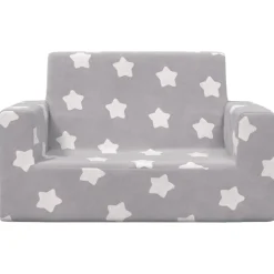 Meubelen Voor Baby'S & Peuters*vidaXL Kinderbank 2-zits met sterren zacht pluche lichtgrijs Lichtgrijs en wit