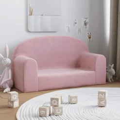 Meubelen Voor Baby'S & Peuters*vidaXL Kinderbank 2-zits zacht pluche Roze