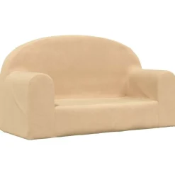 Meubelen Voor Baby'S & Peuters*vidaXL Kinderbank 2-zits zacht pluche crèmekleurig Crème