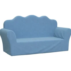 Meubelen Voor Baby'S & Peuters*vidaXL Kinderbank 2-zits zacht pluche Blauw
