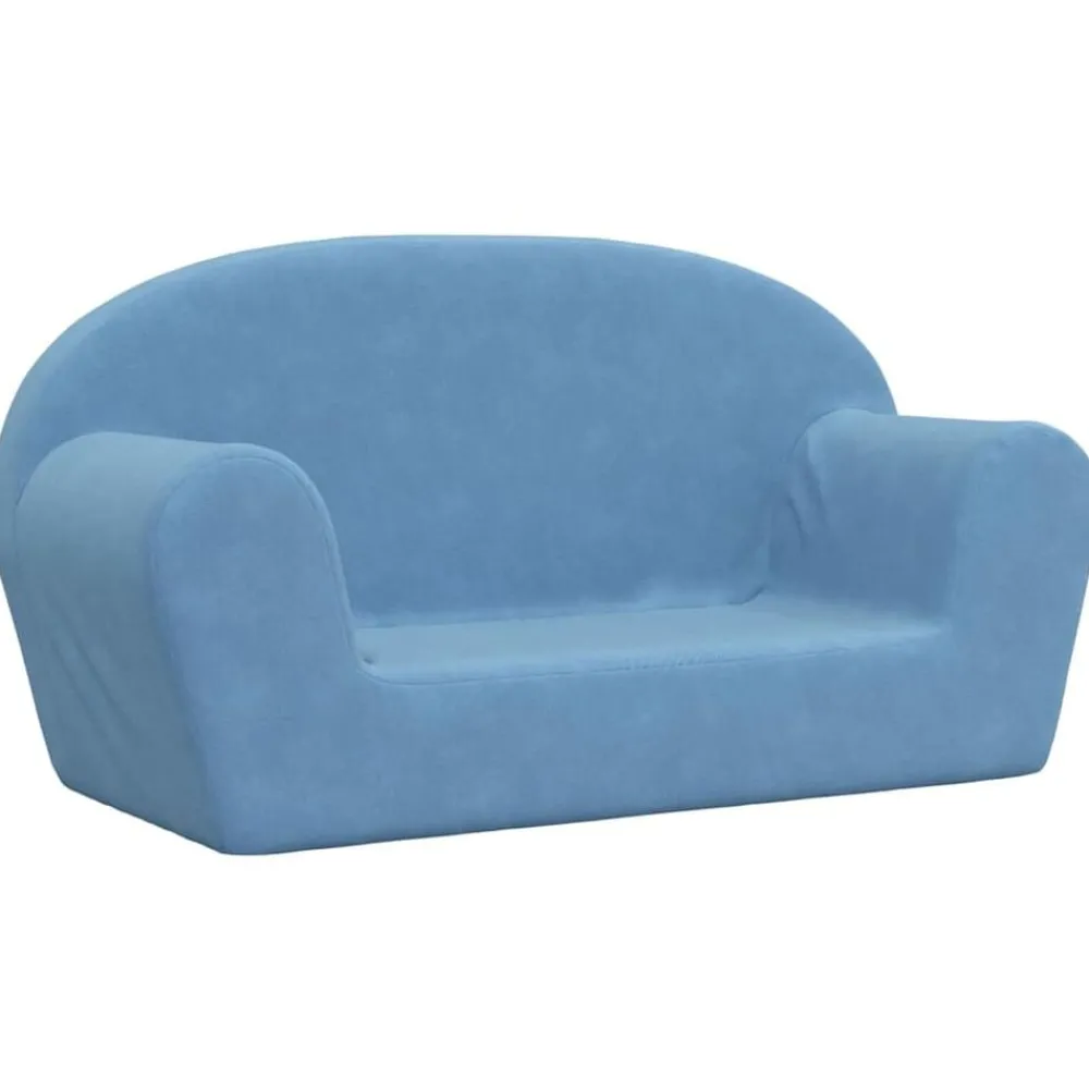 Meubelen Voor Baby'S & Peuters*vidaXL Kinderbank 2-zits zacht pluche Blauw