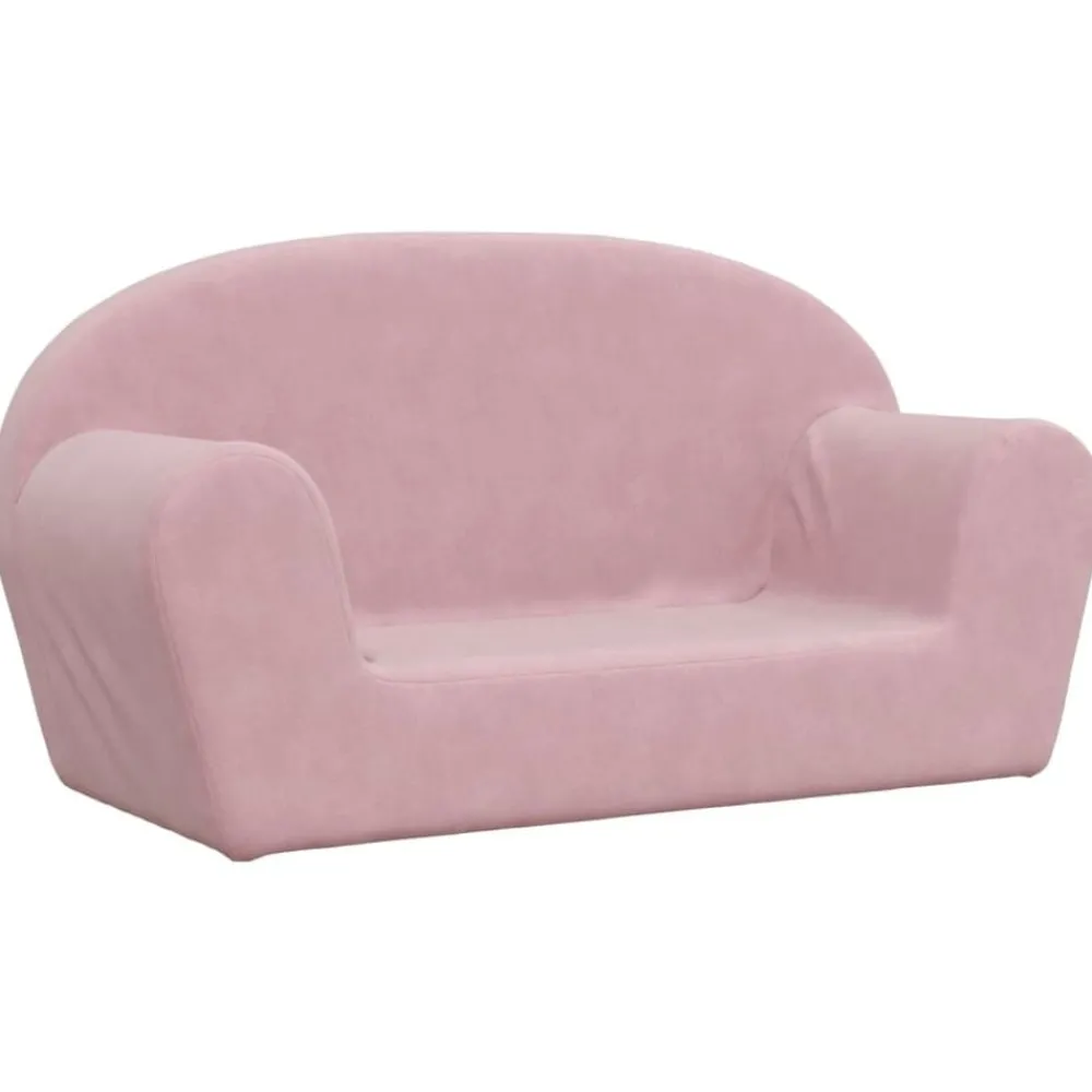 Meubelen Voor Baby'S & Peuters*vidaXL Kinderbank 2-zits zacht pluche Roze