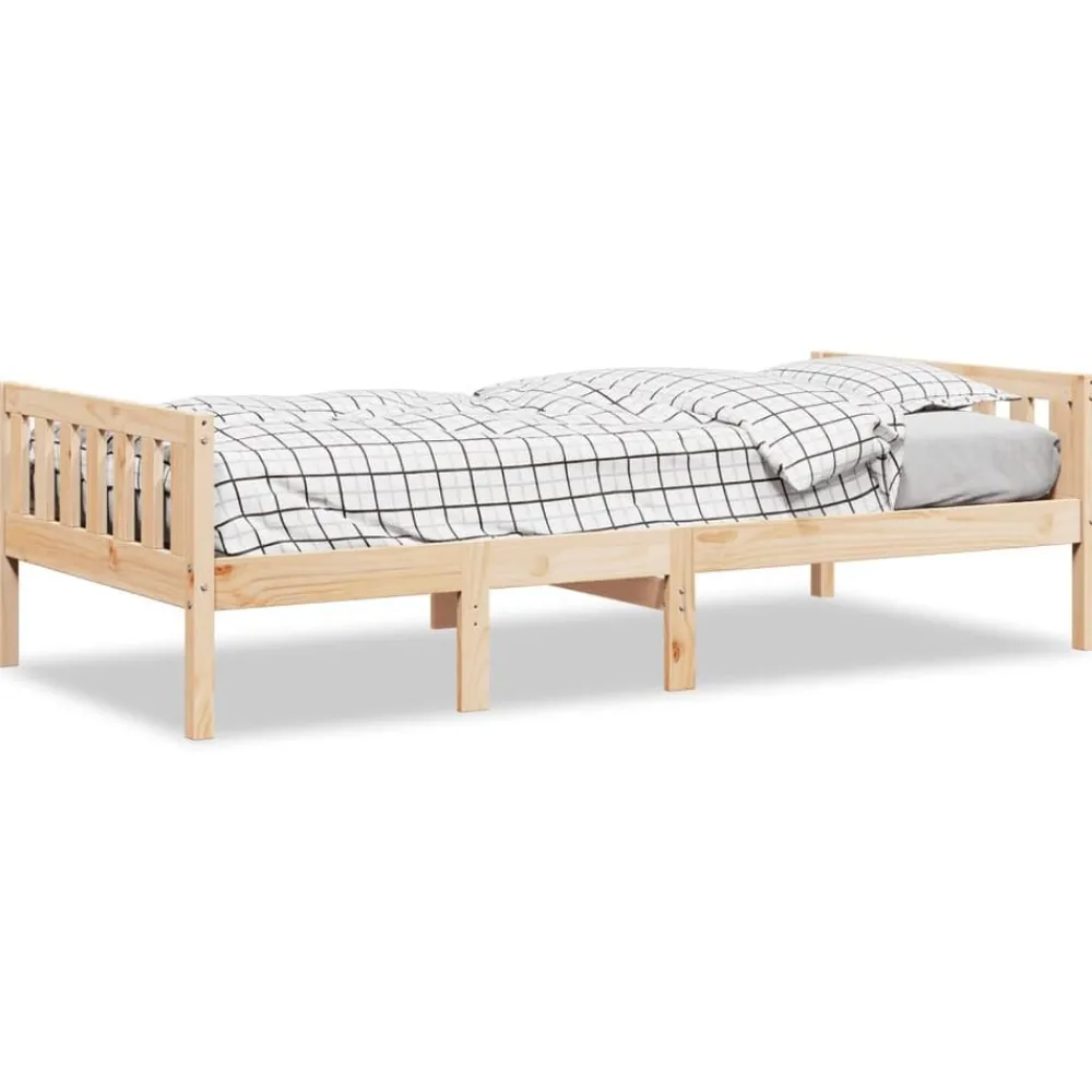 Bedden & Accessoires*vidaXL Kinderbed zonder matras massief grenenhout 80x200 cm Naturel