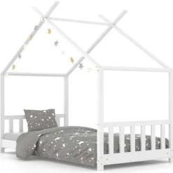 Meubelen Voor Baby'S & Peuters*vidaXL Kinderbedframe massief grenenhout 70x140 cm Wit