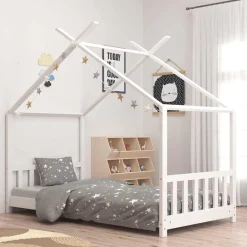 Meubelen Voor Baby'S & Peuters*vidaXL Kinderbedframe massief grenenhout 70x140 cm Wit