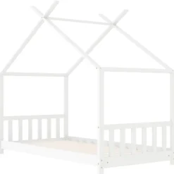Meubelen Voor Baby'S & Peuters*vidaXL Kinderbedframe massief grenenhout 70x140 cm Wit