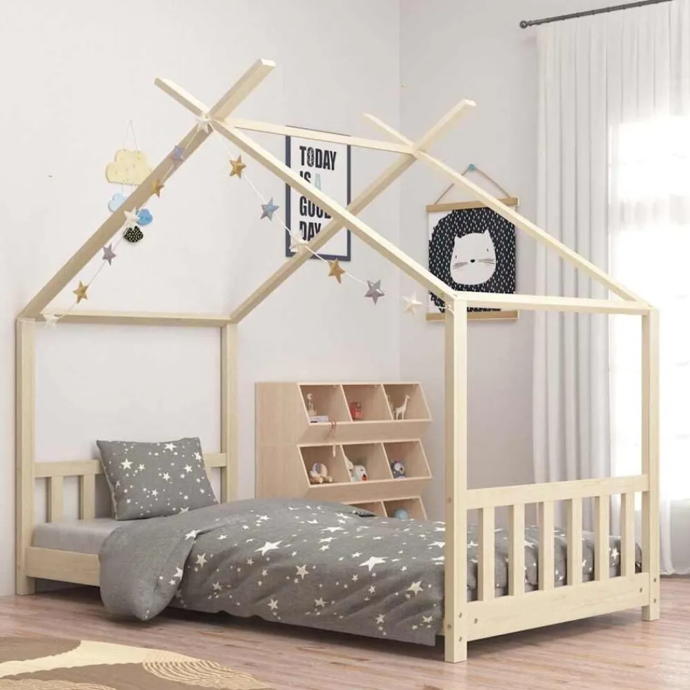 Kinderbedframe massief grenenhout 70x140 cm>vidaXL Clearance