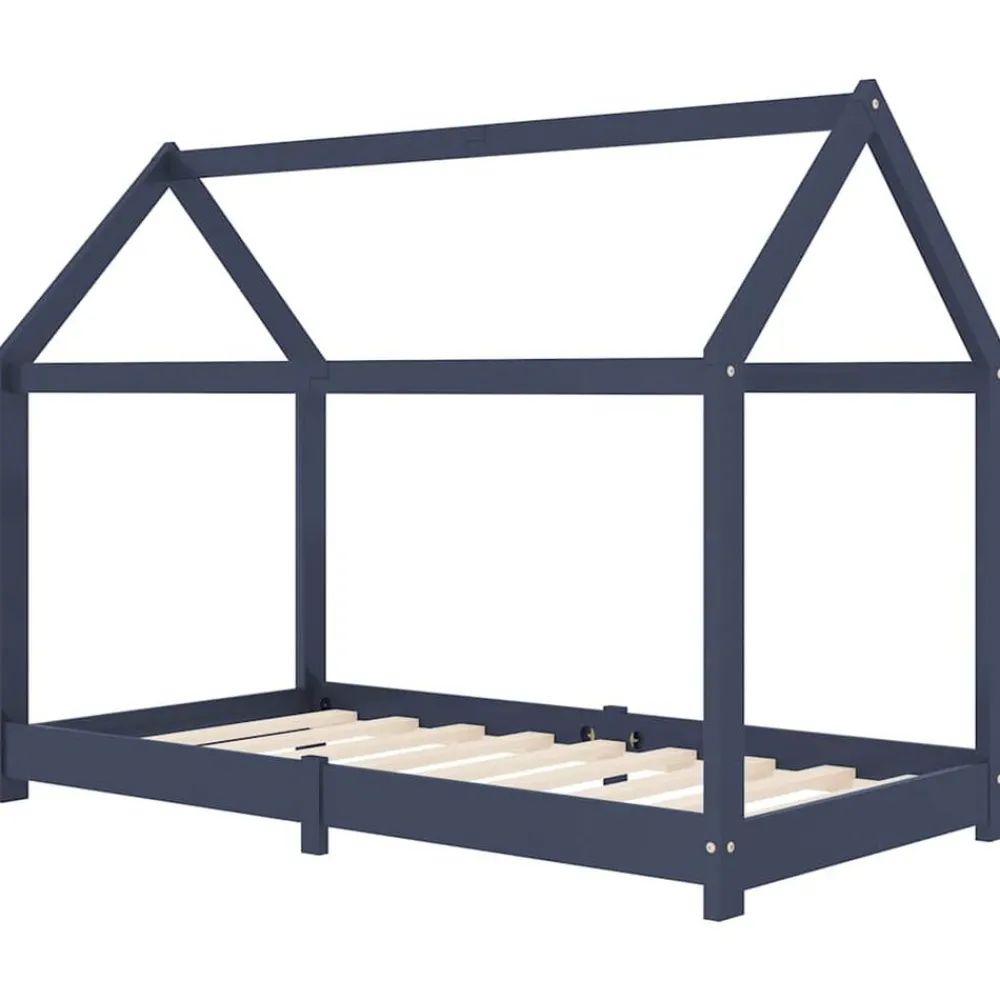 Meubelen Voor Baby'S & Peuters*vidaXL Kinderbedframe massief grenenhout 70x140 cm Grijs