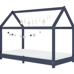 Meubelen Voor Baby'S & Peuters*vidaXL Kinderbedframe massief grenenhout 70x140 cm Grijs
