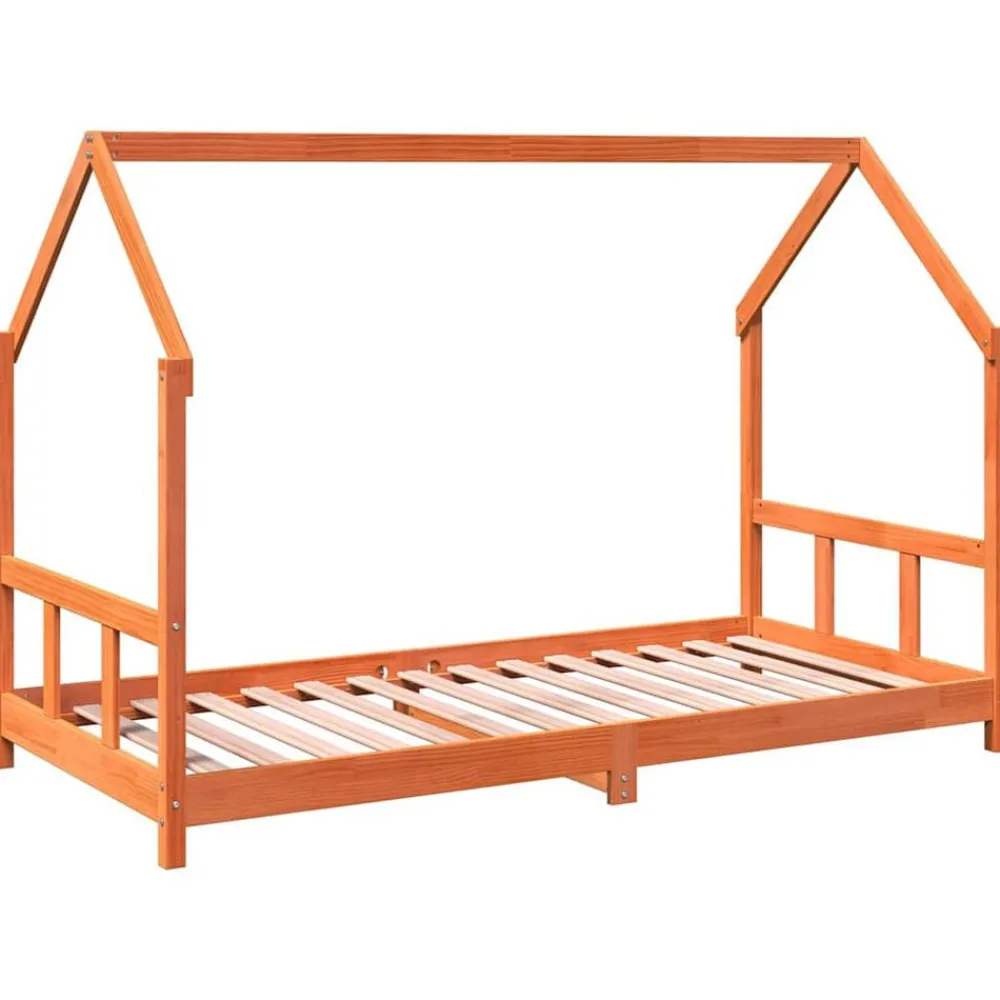 Meubelen Voor Baby'S & Peuters*vidaXL Kinderbedframe massief grenenhout 90x190 cm Wasbruin