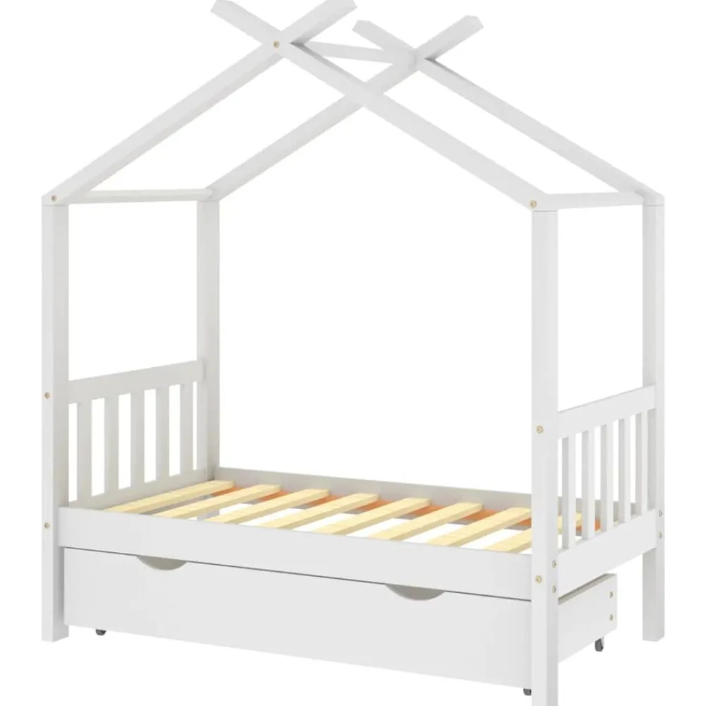 Kinderbedframe met lade massief grenenhout 70x140 cm>vidaXL Hot