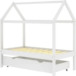 Kinderbedframe met lade massief grenenhout 70x140 cm>vidaXL Sale