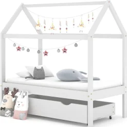 Kinderbedframe met lade massief grenenhout 70x140 cm>vidaXL Sale