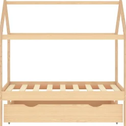 Meubelen Voor Baby'S & Peuters*vidaXL Kinderbedframe met lade massief grenenhout 70x140 cm Bruin