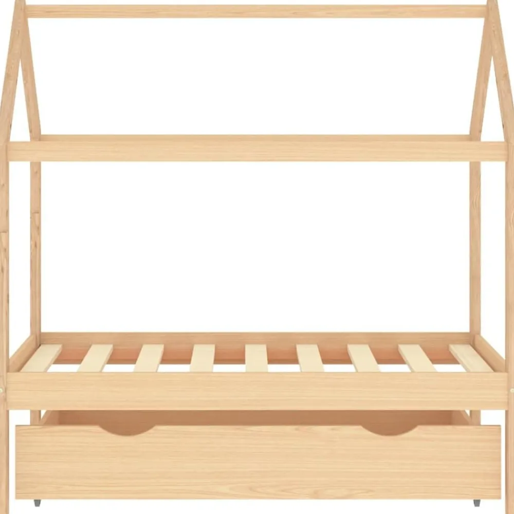 Meubelen Voor Baby'S & Peuters*vidaXL Kinderbedframe met lade massief grenenhout 70x140 cm Bruin