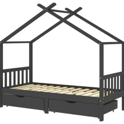 Kinderbedframe met lades grenenhout 90x200 cm>vidaXL