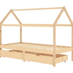 Meubelen Voor Baby'S & Peuters*vidaXL Kinderbedframe met lades massief grenenhout 90x200 cm Bruin