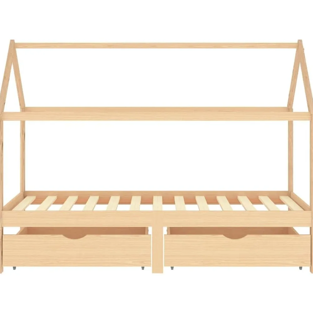 Meubelen Voor Baby'S & Peuters*vidaXL Kinderbedframe met lades massief grenenhout 90x200 cm Bruin