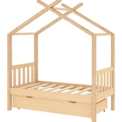 Kinderbedframe met lade massief grenenhout 70x140 cm>vidaXL Clearance