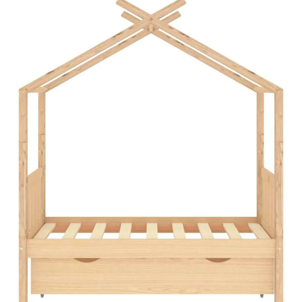 Kinderbedframe met lade massief grenenhout 70x140 cm>vidaXL Clearance