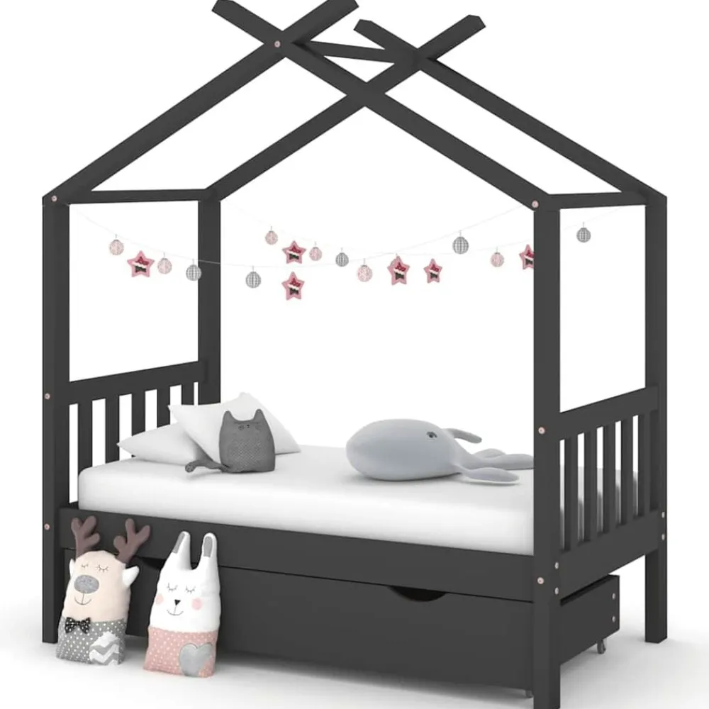 Kinderbedframe met lade grenenhout 70x140 cm>vidaXL Hot