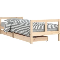 Meubelen Voor Baby'S & Peuters*vidaXL Kinderbedframe met lades 80x200 cm massief grenenhout Naturel
