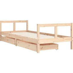 Meubelen Voor Baby'S & Peuters*vidaXL Kinderbedframe met lades 80x200 cm massief grenenhout Naturel