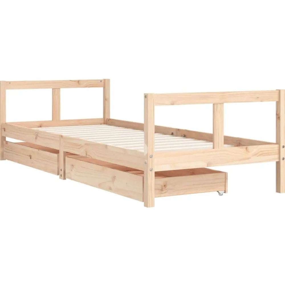 Meubelen Voor Baby'S & Peuters*vidaXL Kinderbedframe met lades 80x200 cm massief grenenhout Naturel