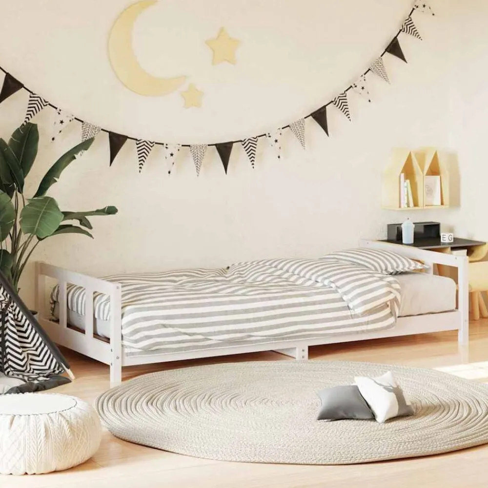 Meubelen Voor Baby'S & Peuters*vidaXL Kinderbedframe 90x200 cm massief grenenhout Wit