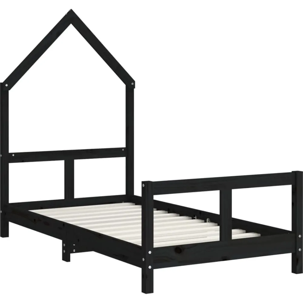 Meubelen Voor Baby'S & Peuters*vidaXL Kinderbedframe 80x160 cm massief grenenhout Zwart