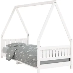 Meubelen Voor Baby'S & Peuters*vidaXL Kinderbedframe 80x200 cm massief grenenhout Wit
