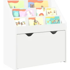 Kasten & Opbergmeubelen*vidaXL Kinderen Boekenkast met lade 60 x 29,5 x 69 cm Bewerkt hout Wit
