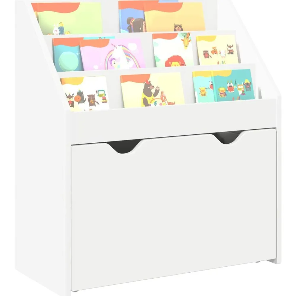 Kasten & Opbergmeubelen*vidaXL Kinderen Boekenkast met lade 60 x 29,5 x 69 cm Bewerkt hout Wit