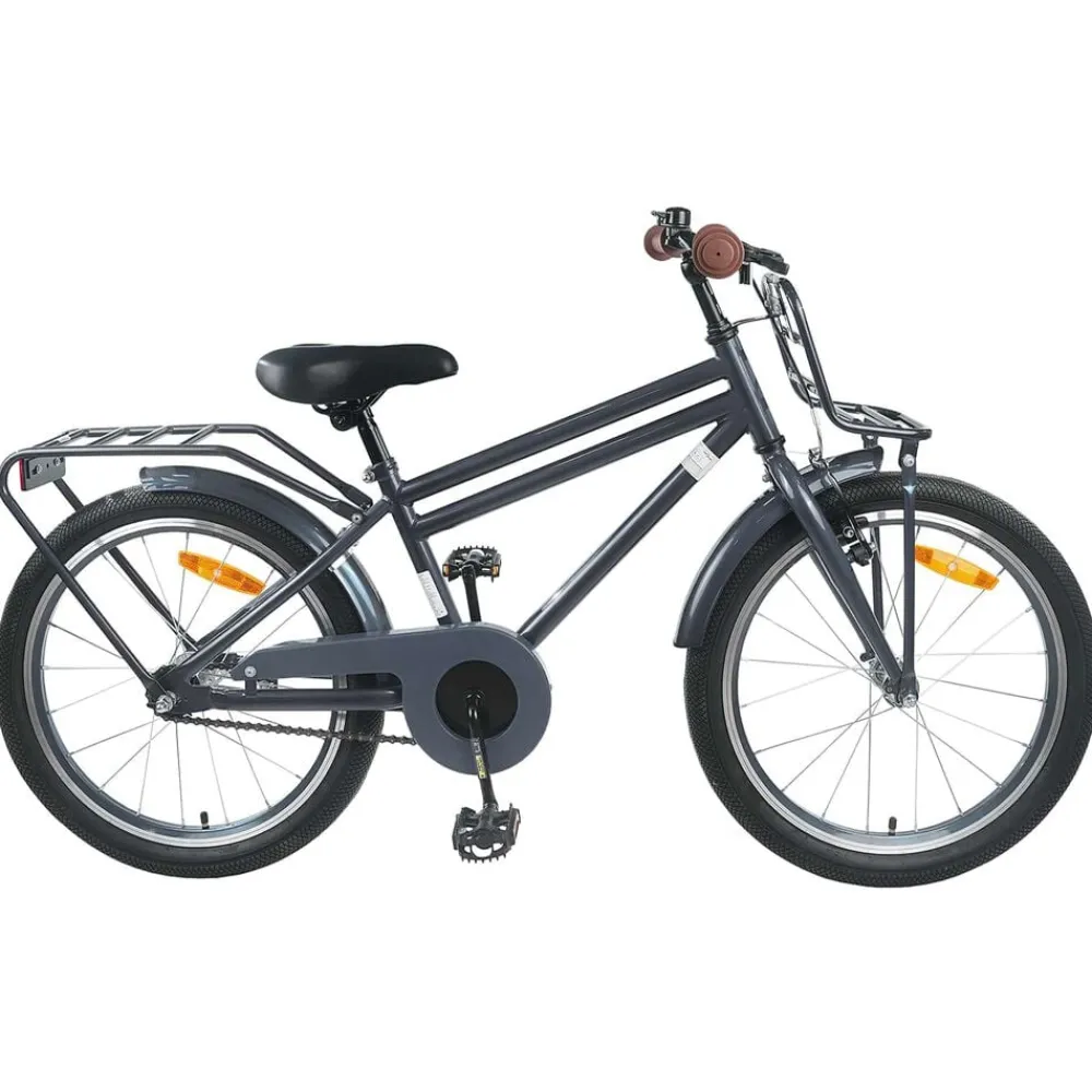 Buitensport*vidaXL Kinderfiets 18 Inch voor 5-7 jaar Donkergrijs