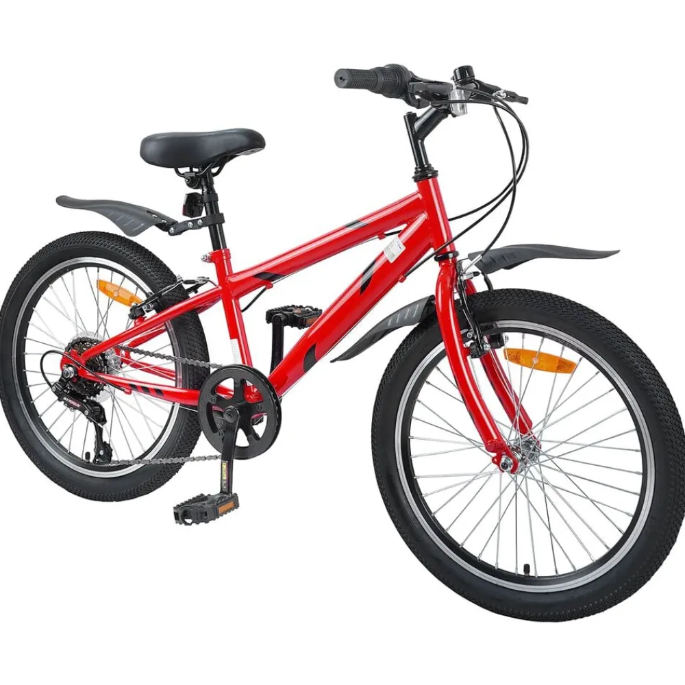 Buitensport*vidaXL Kinderfiets 20 Inch 6-Speed voor 6-11 jaar oud Rood