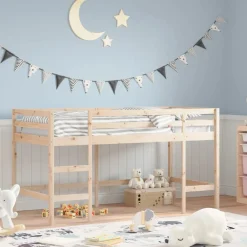 Kinderhoogslaper met ladder 80x200 cm massief grenenhout>vidaXL Outlet