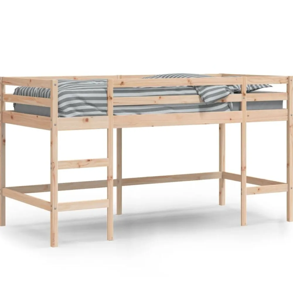 Kinderhoogslaper met ladder 80x200 cm massief grenenhout>vidaXL Outlet