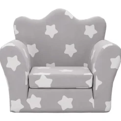 Kinderslaapbank met sterren zacht pluche lichtgrijs><noscript><img width=