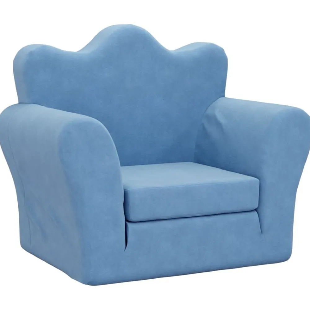 Meubelen Voor Baby'S & Peuters*vidaXL Kinderslaapbank zacht pluche Blauw