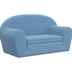 Meubelen Voor Baby'S & Peuters*vidaXL Kinderslaapbank 2-zits zacht pluche Blauw