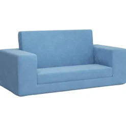 Meubelen Voor Baby'S & Peuters*vidaXL Kinderslaapbank 2-zits zacht pluche Blauw