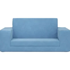 Meubelen Voor Baby'S & Peuters*vidaXL Kinderslaapbank 2-zits zacht pluche Blauw