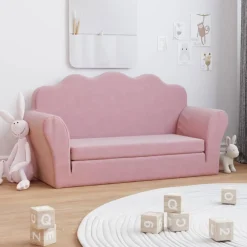 Meubelen Voor Baby'S & Peuters*vidaXL Kinderslaapbank 2-zits zacht pluche Roze