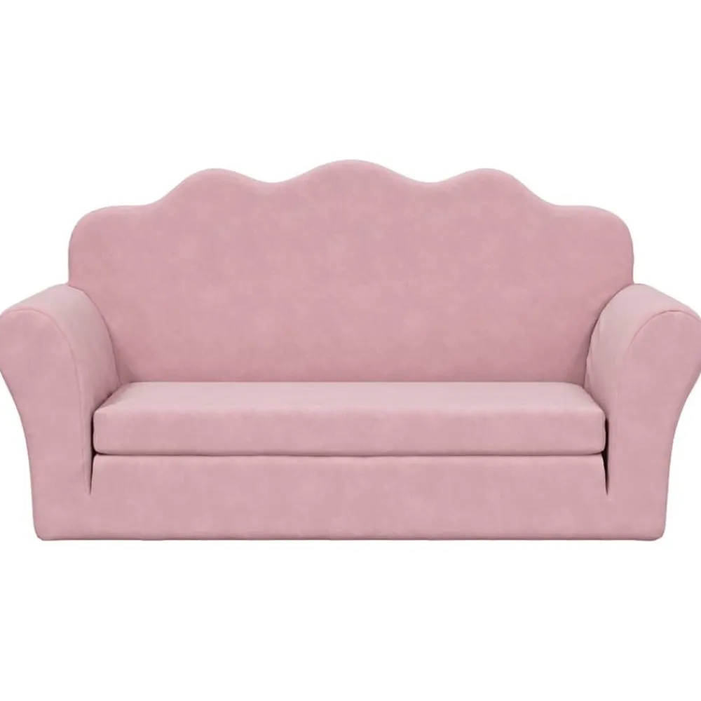 Meubelen Voor Baby'S & Peuters*vidaXL Kinderslaapbank 2-zits zacht pluche Roze